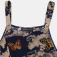 Vintage Butterfly Print Button Pocket Jumpsuit