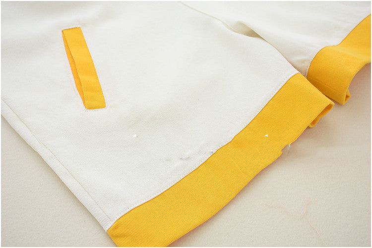 Puppy Embroidered Overalls Shorts Students