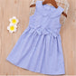 Girls French Puff Sleeve Dot Princess Dress
