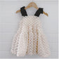 Girls French Puff Sleeve Dot Princess Dress
