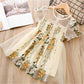 Girls French Puff Sleeve Dot Princess Dress