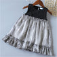 Girls French Puff Sleeve Dot Princess Dress