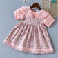 Girls French Puff Sleeve Dot Princess Dress