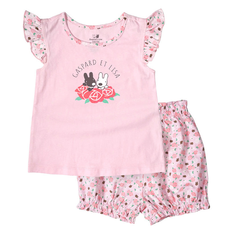 Ensemble deux pièces en coton à manches courtes et pantalon pour bébé fille Casper et Lisa, en prévente