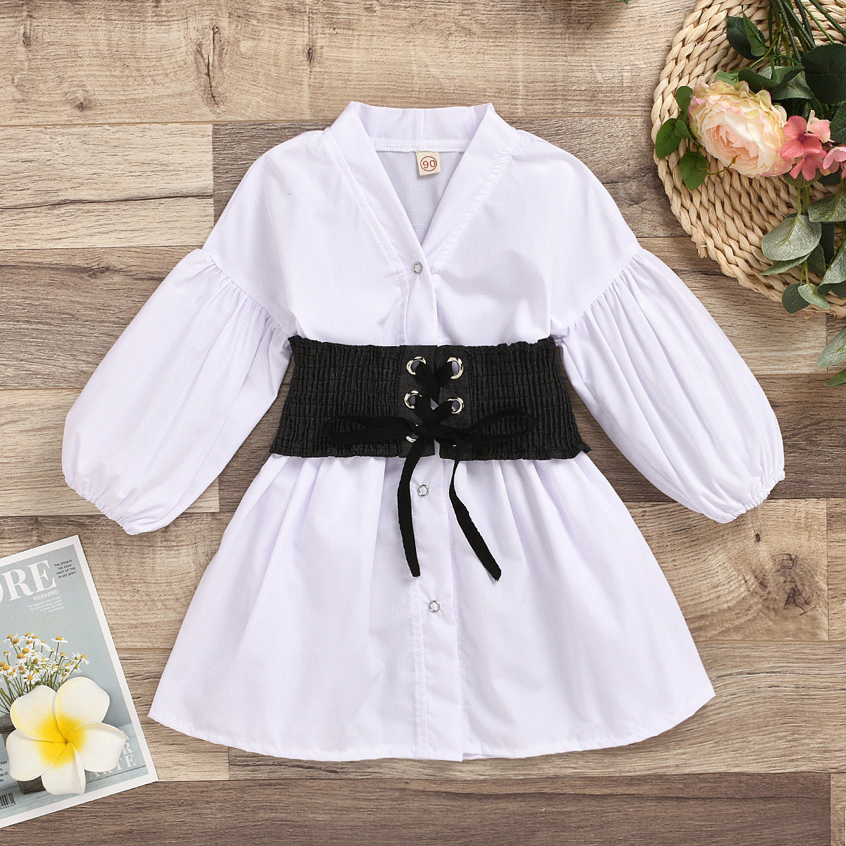 Autumn Girls V-neck Long-sleeved Shirt Top