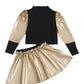 Ensemble jupe courte en cuir PU pour fille