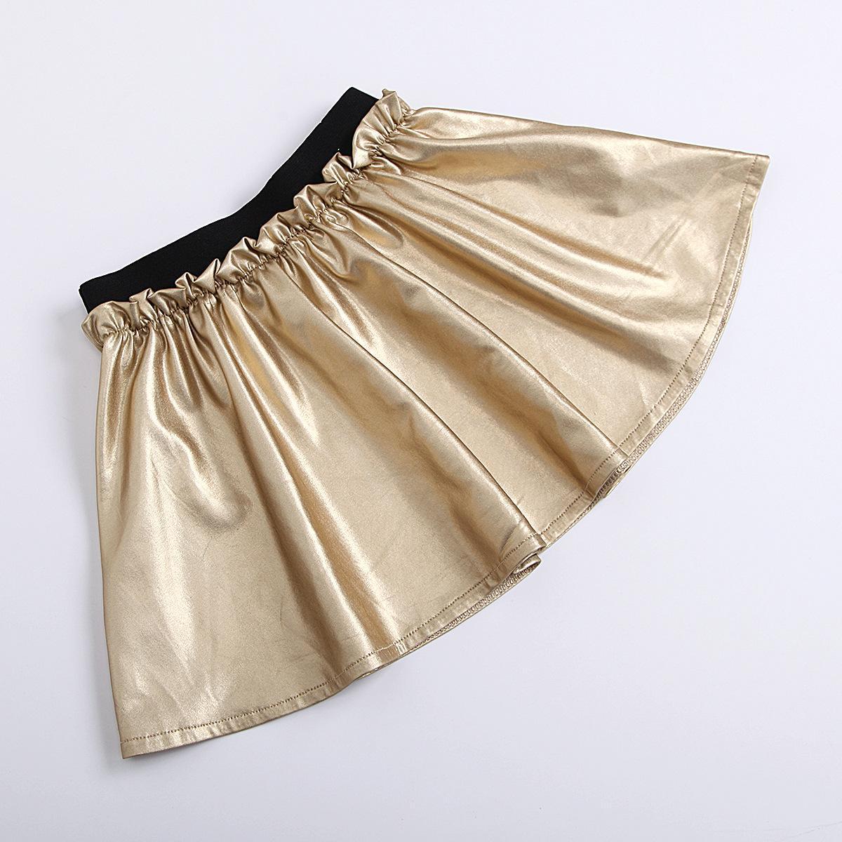 Ensemble jupe courte en cuir PU pour fille