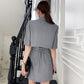 Suit Collar Chic Double-Breasted Back Hollow