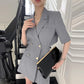Suit Collar Chic Double-Breasted Back Hollow