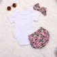 Combinaison trois pièces à imprimé floral et short