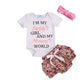 Combinaison trois pièces à imprimé floral et short