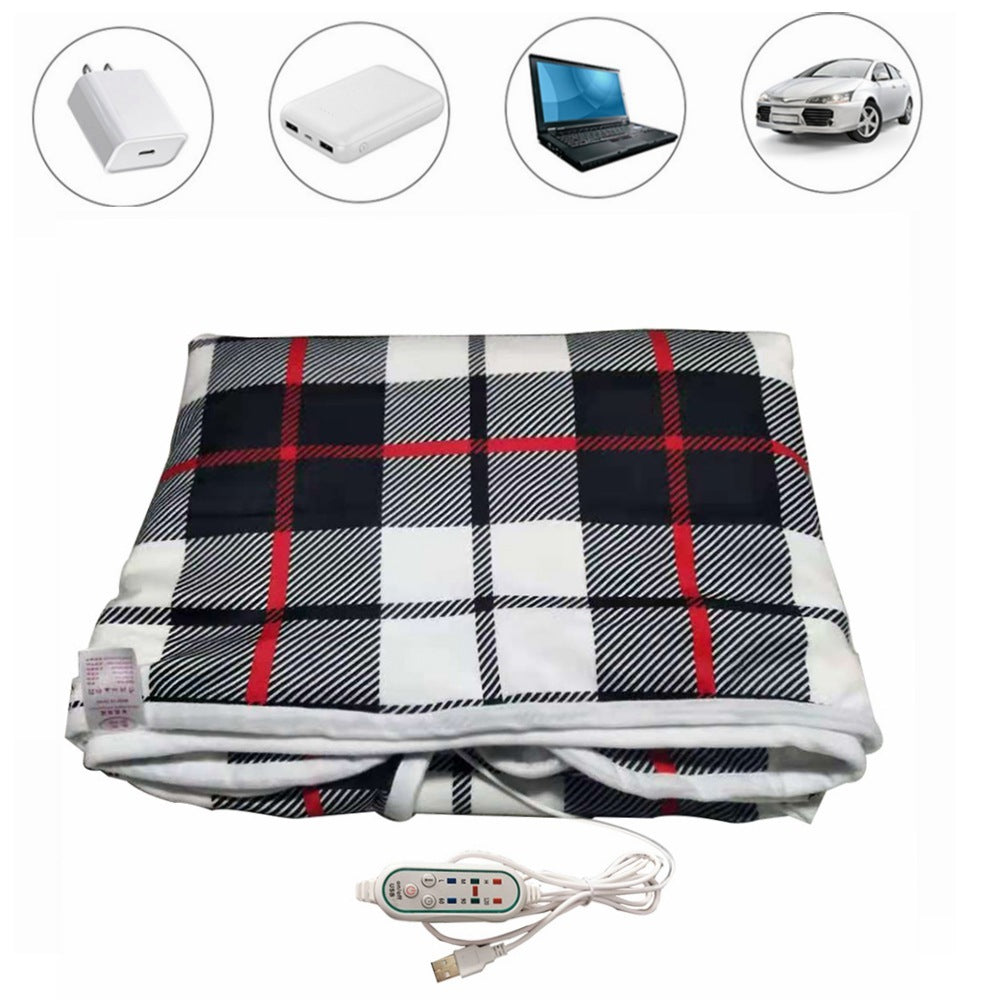 USB Heating Big Shawl USB Heating Red Grid Blanket USB Electric Heating Shawl