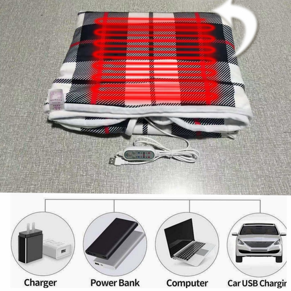 USB Heating Big Shawl USB Heating Red Grid Blanket USB Electric Heating Shawl