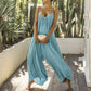 Solid Color One Piece Sleeveless Sports Loose Women's Jumpsuit