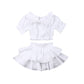 Ensemble haut tube et jupe double en coton pour fille, style européen et américain, printemps et automne