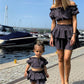 Ensemble haut tube et jupe double en coton pour fille, style européen et américain, printemps et automne