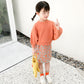 Ensemble pull tricoté à manches volantées pour fille