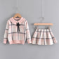 Girls flying sleeve knitted sweater suit