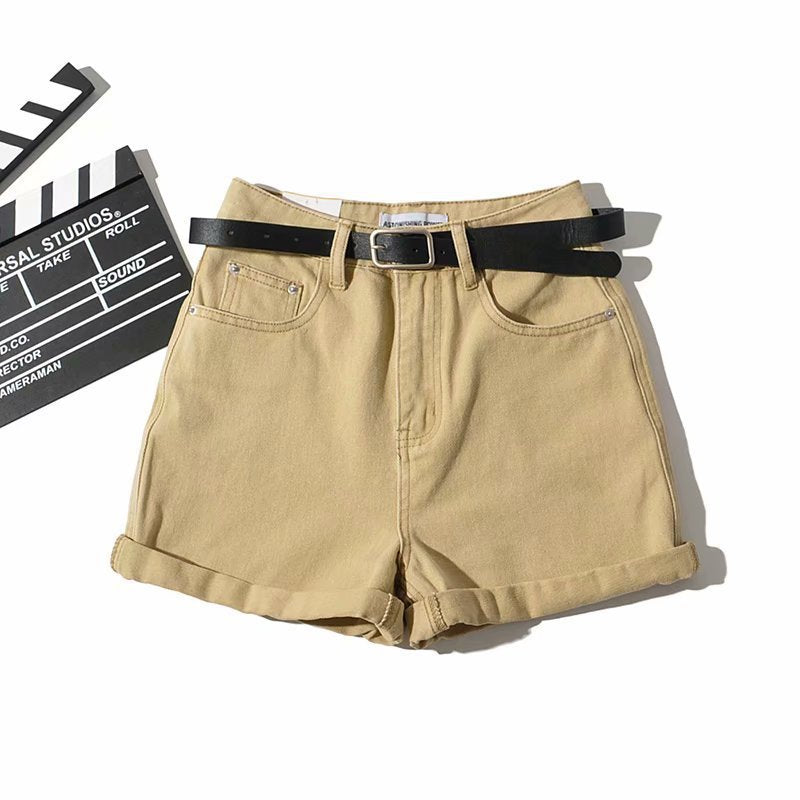 Summer New Denim Shorts Bag Hip Curled Denim Pants