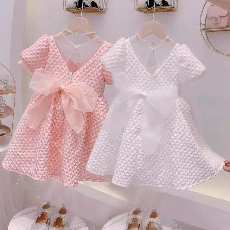 Robe d'été pour fille, version coréenne de la nouvelle robe de princesse pour enfants, robe d'anniversaire de style occidental, jupe à manches courtes