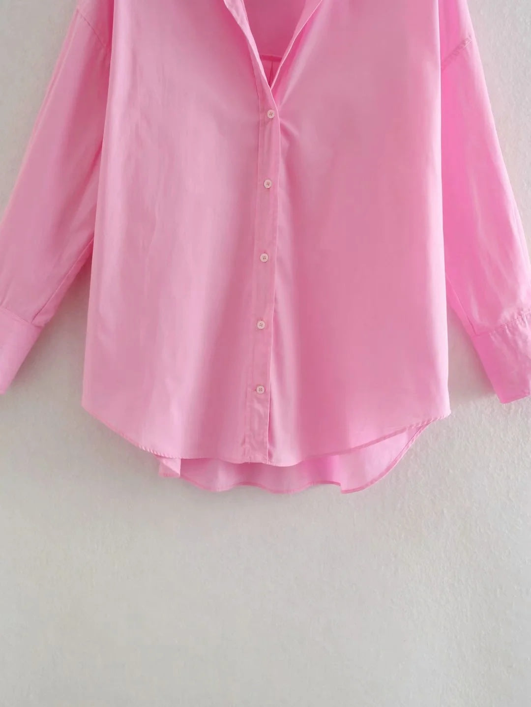 Thin Solid Color Casual Poplin Shirt