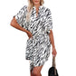 Printed Irregular Loose Short Sleeve Dress