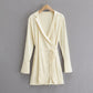 Dress Korean Light Mature Suit Collar Long Sleeve Shirt Dress