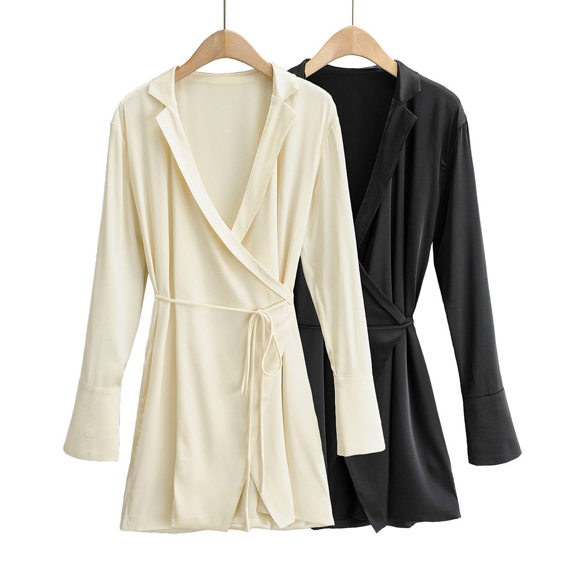 Dress Korean Light Mature Suit Collar Long Sleeve Shirt Dress