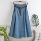 Mid-length Skirt With Belt And Big Pockets