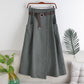 Mid-length Skirt With Belt And Big Pockets