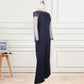 Combinaison sexy asymétrique en maille cousue, taille haute, grande taille, pantalon slim à jambes larges pour femme