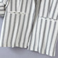 Costume décontracté à rayures et manches retroussées pour femme