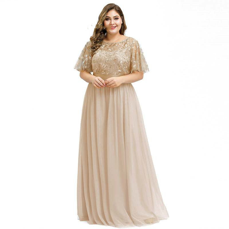 Robe longue en maille à paillettes pour femmes rondes, taille 9XL