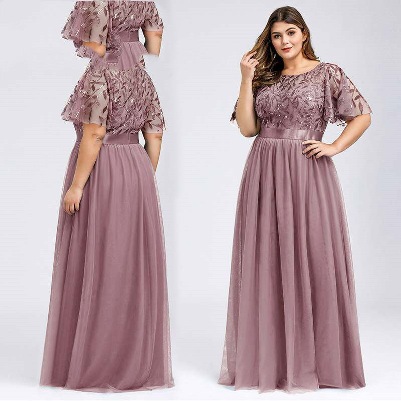 Robe longue en maille à paillettes pour femmes rondes, taille 9XL