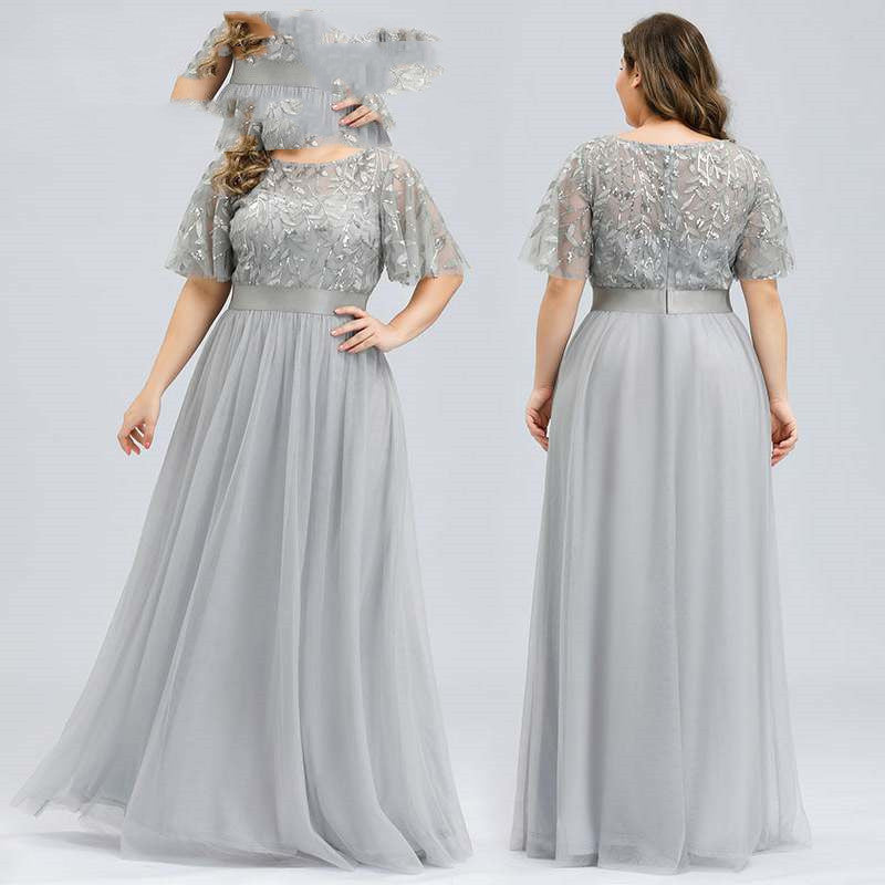 Robe longue en maille à paillettes pour femmes rondes, taille 9XL