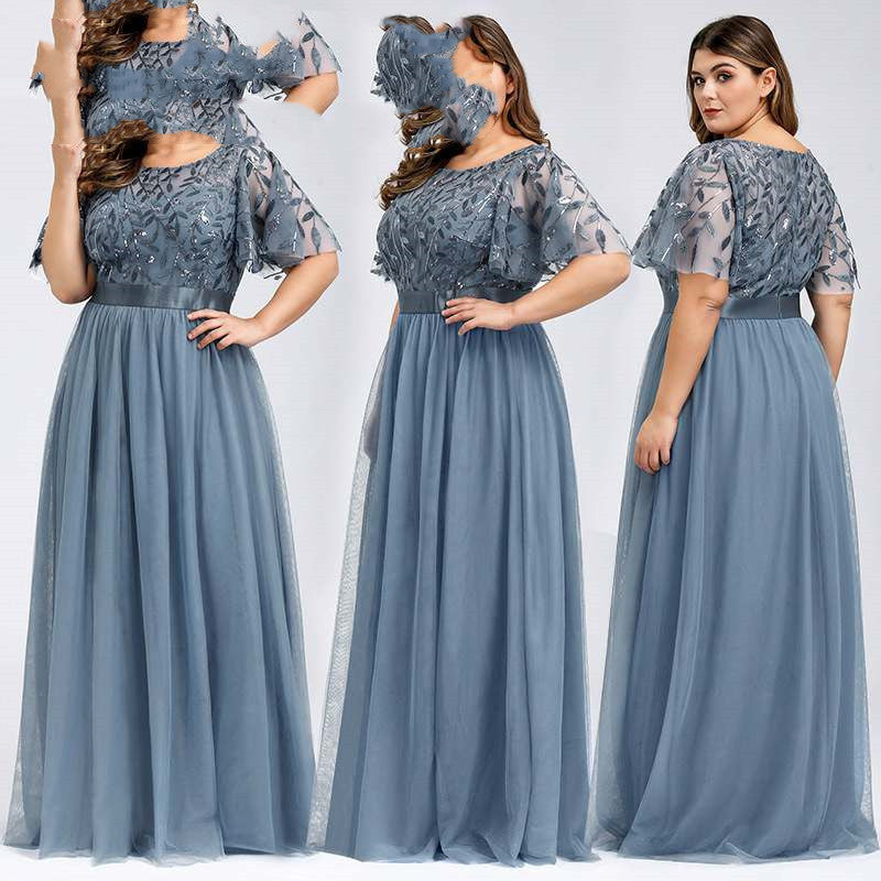 Robe longue en maille à paillettes pour femmes rondes, taille 9XL