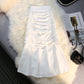 Pleated Slim Bag Hip Fishtail Skirt Women