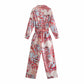 Spring And Summer New Casual Women's Printed Jumpsuit