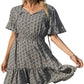 New Style Ruffle Print Dress Women's Clothing