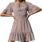 New Style Ruffle Print Dress Women's Clothing