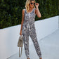 Summer Solid Color Casual Pocket Lace Up Women's Knitted Jumpsuit