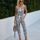 Summer Solid Color Casual Pocket Lace Up Women's Knitted Jumpsuit