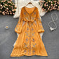 Retro Ethnic Heavy Industry Embroidery Mid-length Holiday Skirt