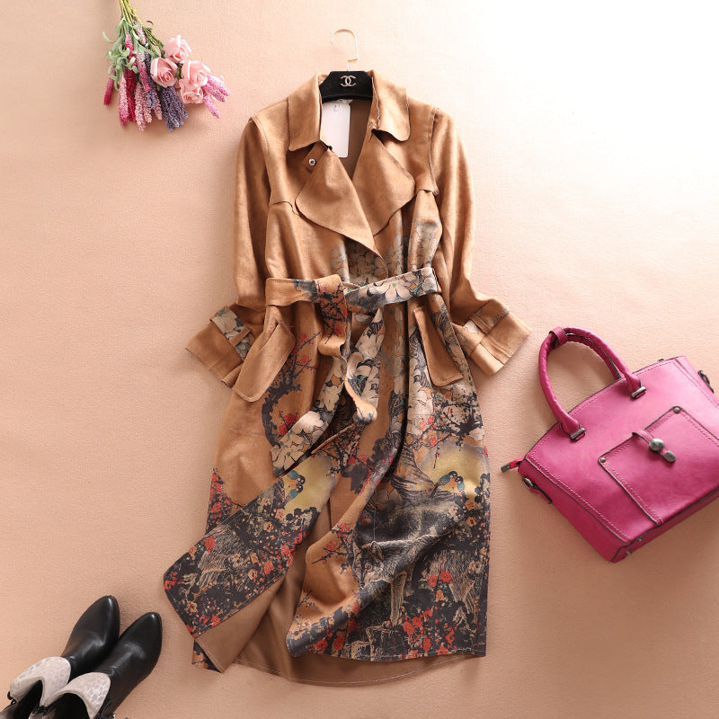 Landscape Tie Plus Size Windbreaker Jacket