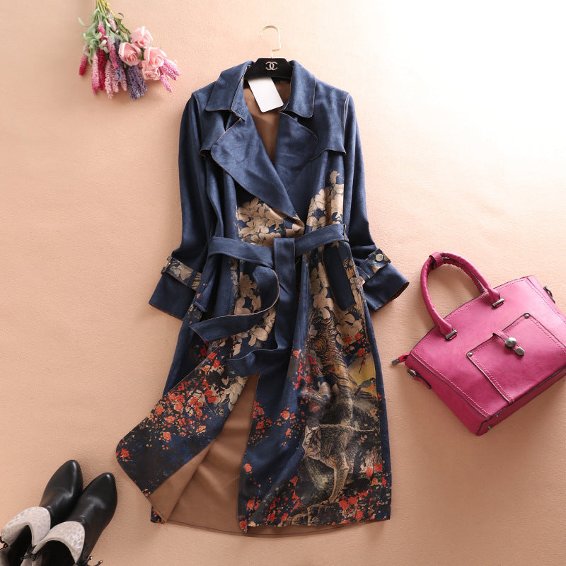 Landscape Tie Plus Size Windbreaker Jacket