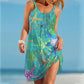 Robe ample décontractée sans manches à imprimé floral, gilet, jupe
