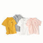 Comfortable And Breathable Top With Solid Color Lapel
