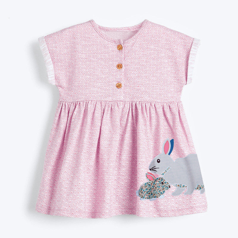T-shirt enfant manches courtes coton col rond fille