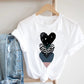 Butterfly Love Heart Shape Print Short Sleeve