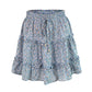 Women Summer High Waist Beach Dress Ladies Falbala Skirt